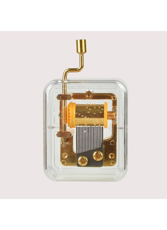 24K Gold Plated Hand Transparent Music Box Mini Music Box Creative Craft Gift Birthday Gift-Color:Gold-canon-Dimensions:6*5*3CM