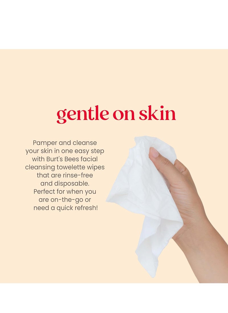 Burt's Bees Aloe Vera Face Wipes, for Sensitive Skin, Soothing Makeup Remover & Facial Cleansing Towelettes, 30 Ct. (3-Pack)