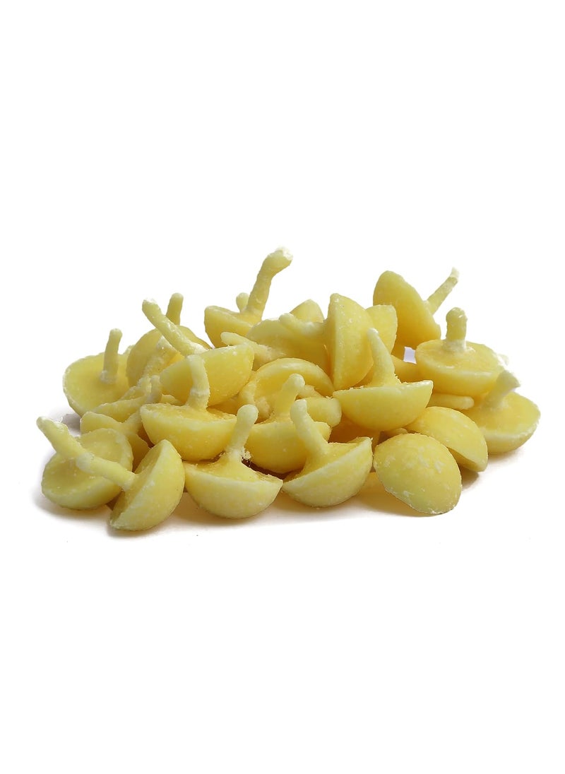S K D Cow Ghee Diya Batti 100 Pieces 15min Burning Time Wax Free Cow ghee Diya batti Pack of 2