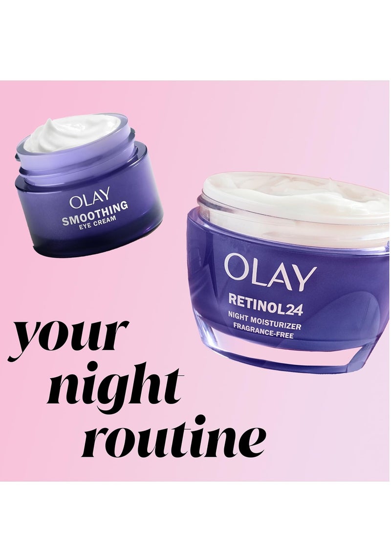 Olay Retinol 24 Night Smoothing Eye Cream, Fragrance-Free, 0.5 Fl Oz