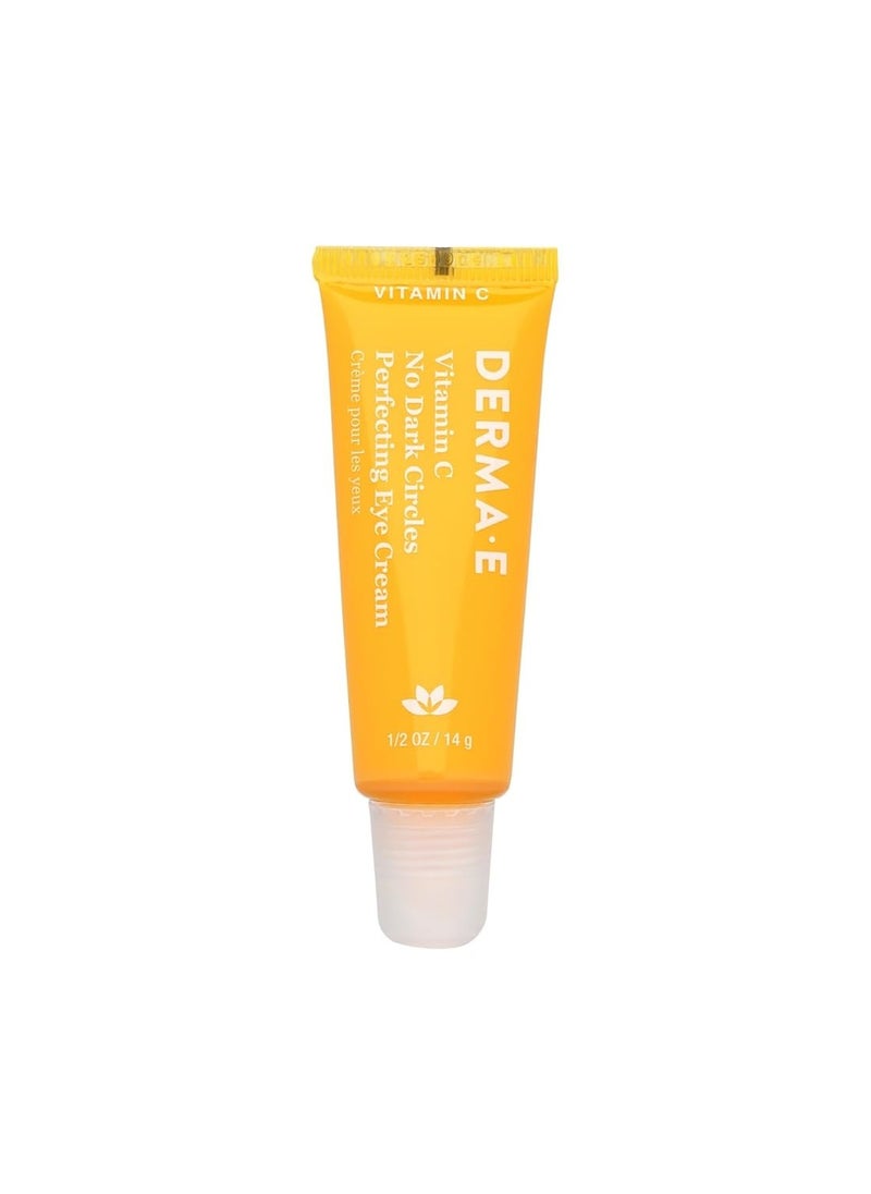 Derma E Vitamin C No Dark Circles Perfecting Eye Cream – Color Correcting Vitamin C with Turmeric and Caffeine for Fine Lines and Under Eye Puffiness, 0.5 Oz