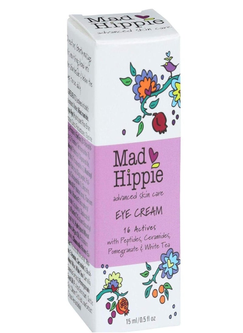 Mad Hippie Eye Cream - Anti-Aging Under Eye Cream for Dark Circles and Puffiness with Niacinamide, with Skin-Brightening Vitamin C, 0.5 Oz
