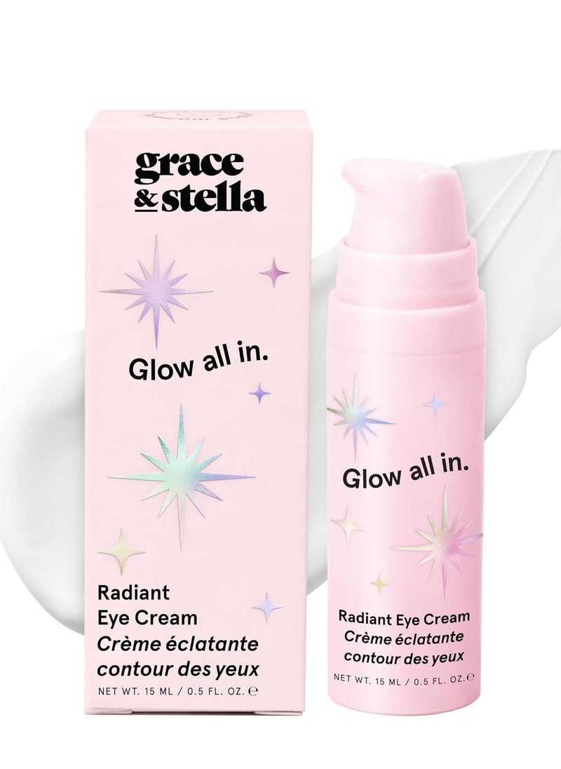 grace & stella Under Eye Cream Anti Aging - Brigthening Cream with Retinol & Caffeine - Reduce Dark Circles, Wrinkles, Puffiness - with Niacinamide, Peptides - Vegan Skincare - Free(0.5 fl.oz / 15ml)
