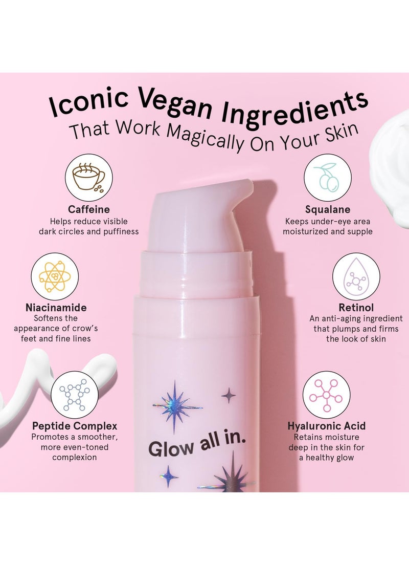 grace & stella Under Eye Cream Anti Aging - Brigthening Cream with Retinol & Caffeine - Reduce Dark Circles, Wrinkles, Puffiness - with Niacinamide, Peptides - Vegan Skincare - Free(0.5 fl.oz / 15ml)