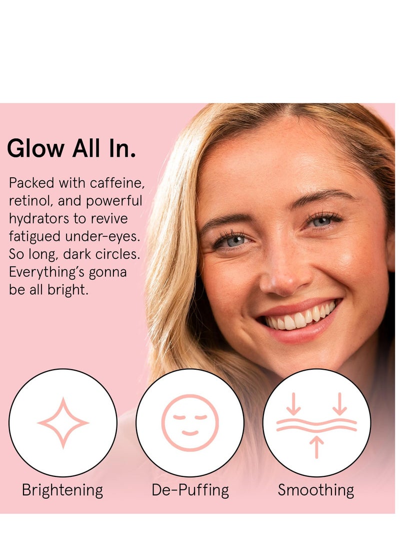 grace & stella Under Eye Cream Anti Aging - Brigthening Cream with Retinol & Caffeine - Reduce Dark Circles, Wrinkles, Puffiness - with Niacinamide, Peptides - Vegan Skincare - Free(0.5 fl.oz / 15ml)