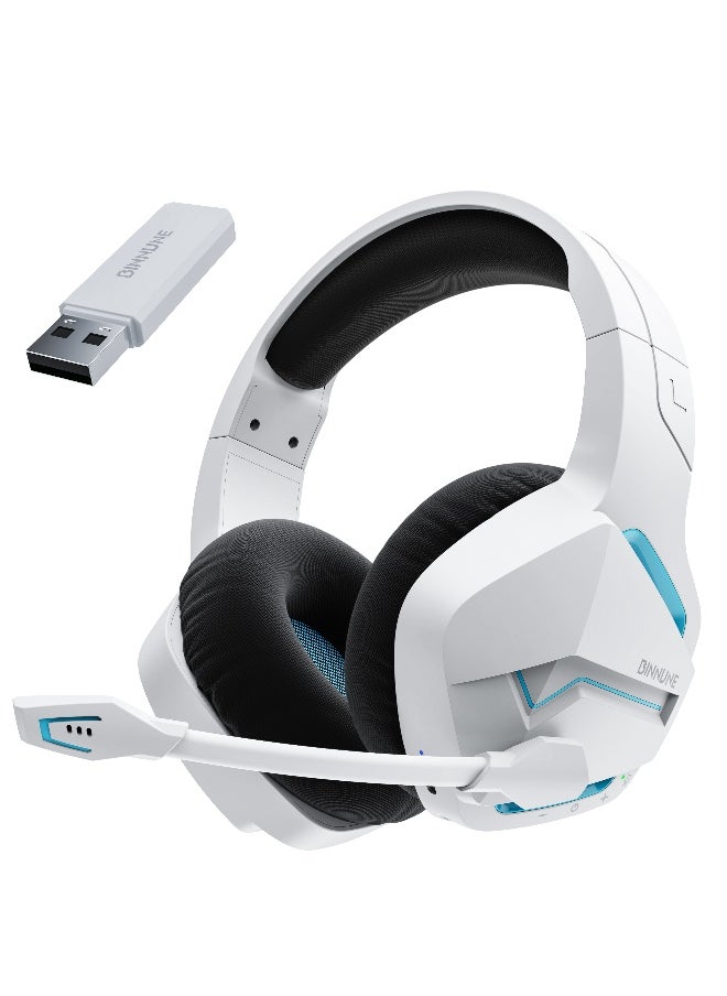 Wireless Gaming Headset with Noise Cancelling Microphone for PC PS4 PS5, 2.4G Headset with Mic for Laptop Computer
