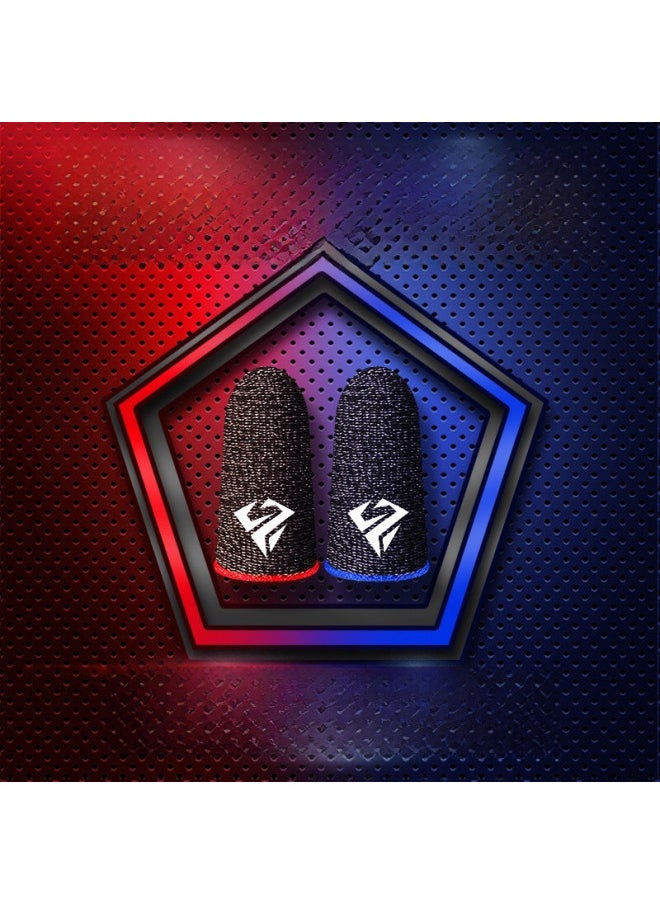 Shopee Explosions Luxury Posture Game Finger Sleeve Non-slip Gloves Hand Swim Sweat-proof Finger Sleeve Professional Finger Sleeve Wholesale-Product Color:S03 Red -2 Pairs (metal Storage Box)