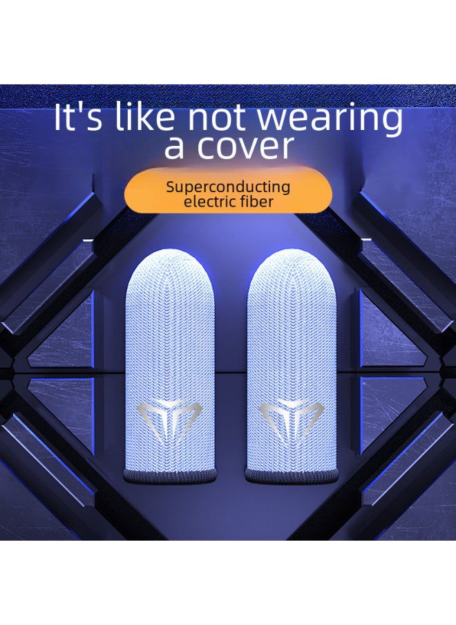 Shopee Explosions Luxury Posture Game Finger Sleeve Non-slip Gloves Hand Swim Sweat-proof Finger Sleeve Professional Finger Sleeve Wholesale-Product Color:S03 Red -2 Pairs (metal Storage Box)