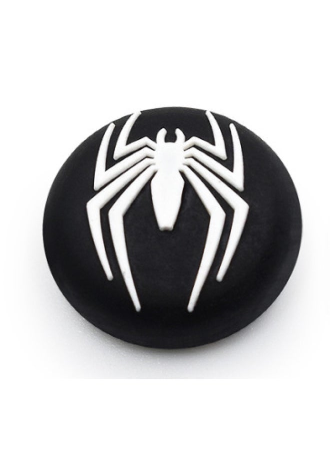 PS4 Handle Silicone Cap PS5 Key Cap XBOXONE Gamepad Silicone Protective Cap 3D Rocker Cap-Product Color:Gp5-4-038 White Spider On Black Background