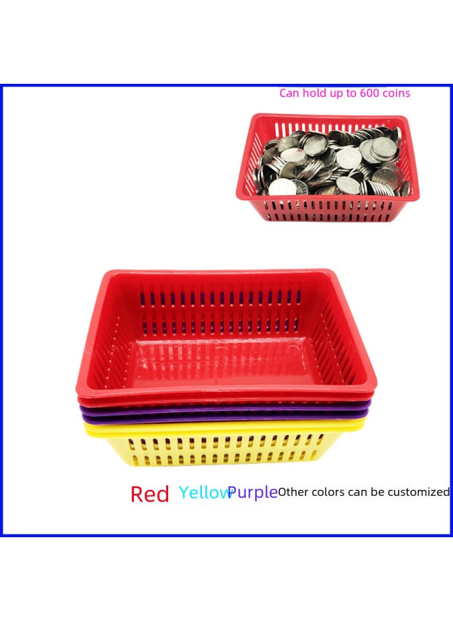 Entertainment Coin Basket Video Game Basket Storage Coin Basket Game Hall Coin Basket Thickened Coin Basket Game Coin Basket Coin Basket-Product Color:Red