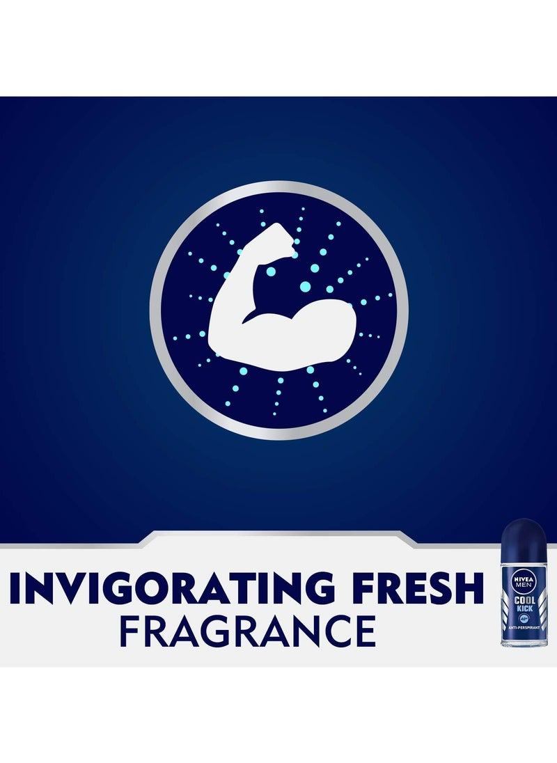 Nivea Cool Kick Deodorant Roll On 3x50ml