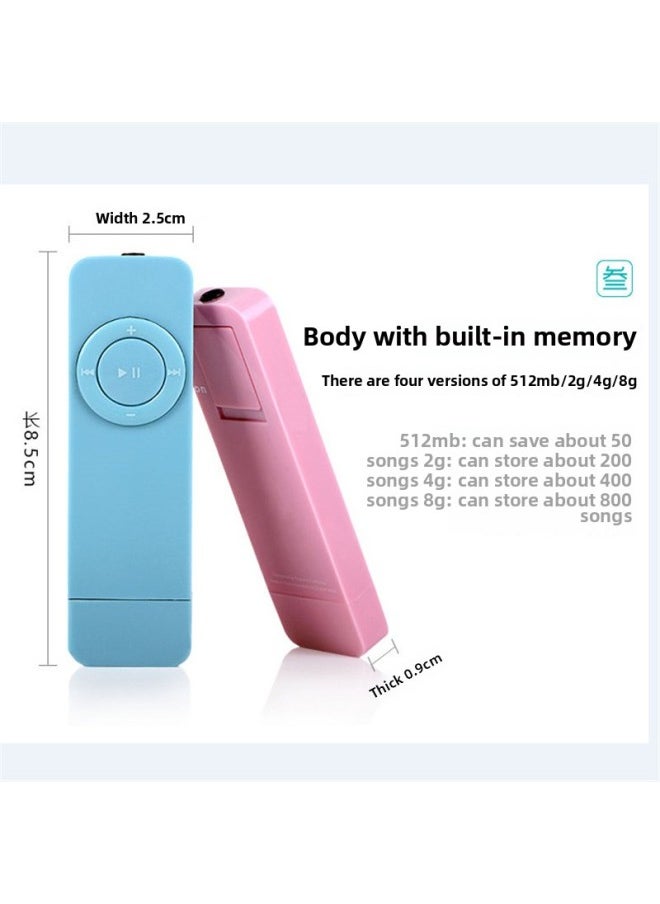 USB In-line MP3 Walkman Support TF Card Sports Mp3 Super Long Standby Necklace Sports MP3 Shipping Without Card-Body Color:Green-Memory Capacity:4GB