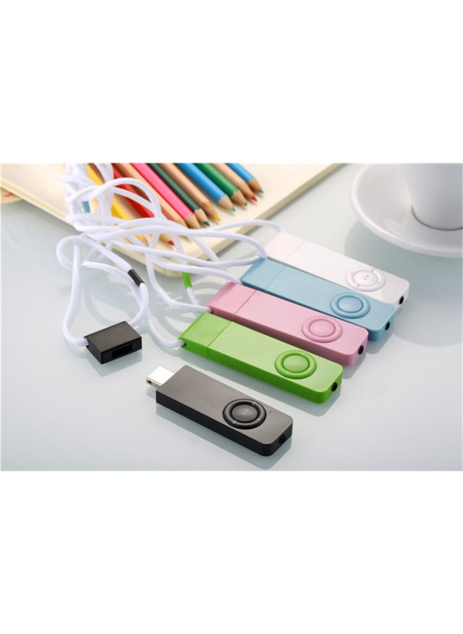 USB In-line MP3 Walkman Support TF Card Sports Mp3 Super Long Standby Necklace Sports MP3 Shipping Without Card-Body Color:Green-Memory Capacity:4GB