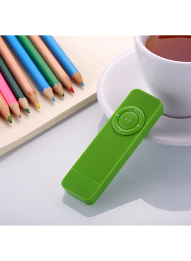 USB In-line MP3 Walkman Support TF Card Sports Mp3 Super Long Standby Necklace Sports MP3 Shipping Without Card-Body Color:Green-Memory Capacity:4GB