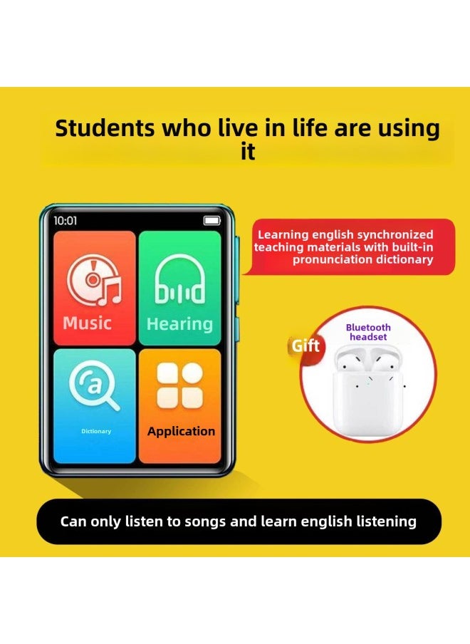 Mp4 Full Screen Bluetooth Student Version Mp3 Music Player Walkman Mp Ultra-thin English Dictionary Learning Dedicated-Body Color:3.0 Touch Screen/dictionary Learning Version/bluetooth/aurora Blue-Memory Capacity:132G [standard Headphones] Free Download InFormation