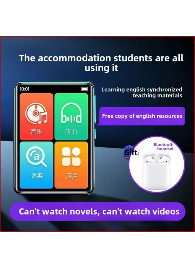 Mp4 Full Screen Bluetooth Student Version Mp3 Music Player Walkman Mp Ultra-thin English Dictionary Learning Dedicated-Body Color:3.0 Touch Screen/dictionary Learning Version/bluetooth/aurora Blue-Memory Capacity:132G [standard Headphones] Free Download InFormation