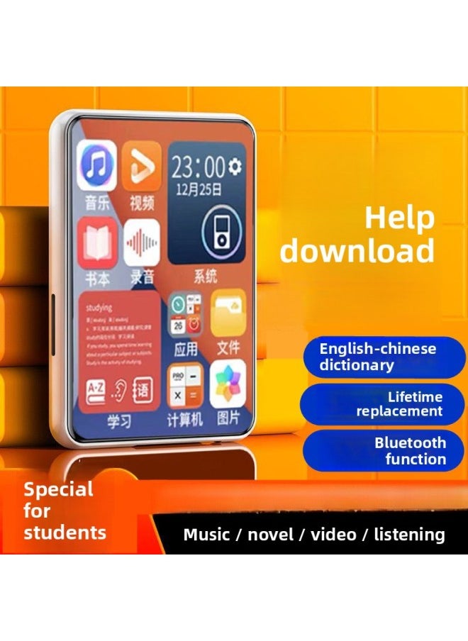 Teng Student Version Mp3 Screen Mp4 Walkman Outside Bluetooth Mini Touch Screen English Reading Novels Listening To Songs Hao Bao Da-Body Color:3.5inch Touch Screen Black [bluetooth 5.4-vocal Dictionary/enlarged Battery]-Memory Capacity:128gb Downloaded Popular Resources (phon + Novel) + Protective Case - Official Standard