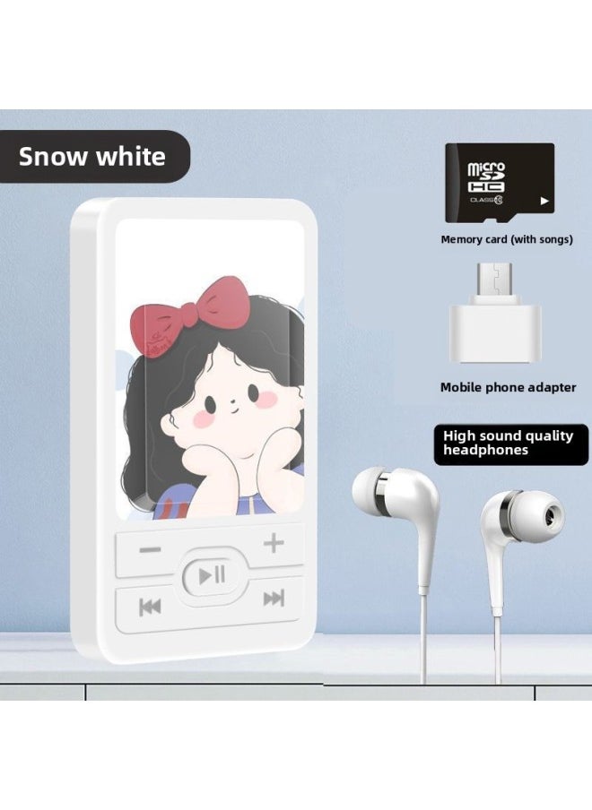 Students Listen To Songs Walkman High School Students Boys And Girls Mini Portable Sports Music Player-Body Color:A1 Snow White-Memory Capacity:External Sound Version 32g Can Save 8000 Songs + 4-piece Set