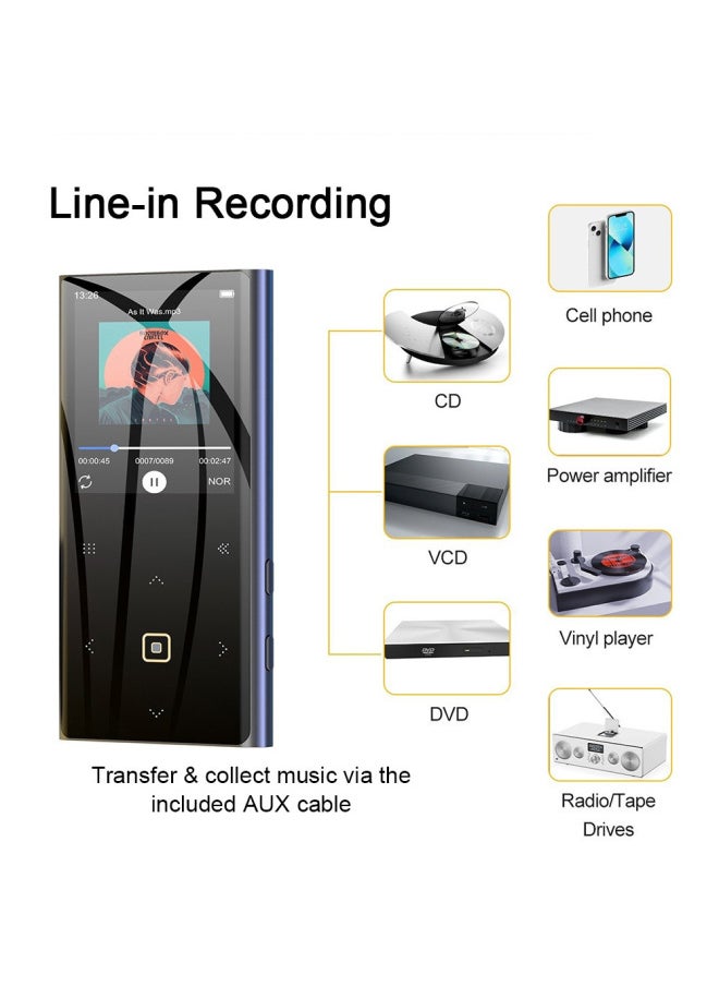 Students Listen To Songs And Play Outside Multi-function Walkman Music Player Mp4 Reading Novels Touch Screen Bluetooth Mp3-Body Color:M4 (2.4inch )-Memory Capacity:32GB