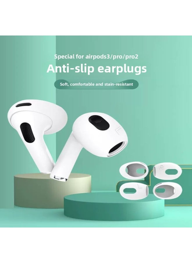 Suitable For Airpods3 Protective Sleeve Earplug Cap For Apple Wireless Bluetooth Earphone Box Two Generation Anti-scratch Protective Shell-Memory Capacity:Airpodspro Anti-slip Ear Caps [green 1 Pair] Comes With Storage Box