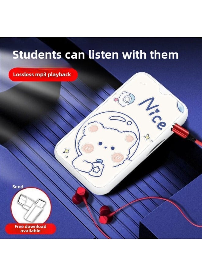 Mp3 With Card Plating In-ear Card Mini Small Clip Sports Mp3 Player Student Gift-Body Color:Astronaut-Memory Capacity:Host + 8G (with Card) + PackaGinG Box, CharGinG Cable, Headphones