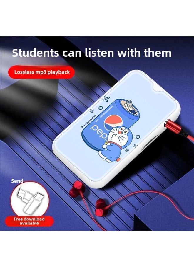 Mp3 With Card Plating In-ear Card Mini Small Clip Sports Mp3 Player Student Gift-Body Color:Astronaut-Memory Capacity:Host + 8G (with Card) + PackaGinG Box, CharGinG Cable, Headphones
