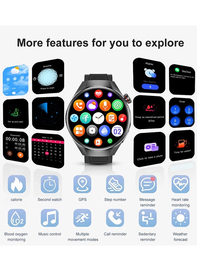 Men's Bluetooth Smartwatch, 1.75-Inch Full-Screen Touch, Bluetooth To Answer/Make Calls, Exercise And Sleep Monitoring, Message Notification Display, Universal Smart Bracelet For Android And IOS Systems, G5 Plus