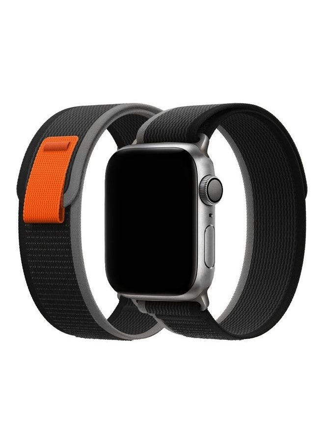 2Pack for Apple Watch Trail Band 49mm 45mm 44mm 42mm Nylon Woven Sport Strap for iWatch Series Ultra/8/7/SE/6/5/4/3/2/1 Dark Grey/Black