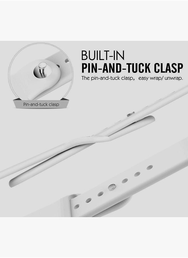 Soft Silicone Sport Wrist Band For Apple Watch 40 mm White