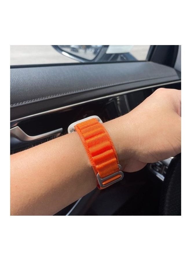 3Pack for Apple Watch Alpine Loop Band 49mm/45mm/44mm Nylon Woven Sport Strap Compatible with iWatch Series 8/Ultra/7/SE/6/5/4/3/2/7 White/Green/Orange