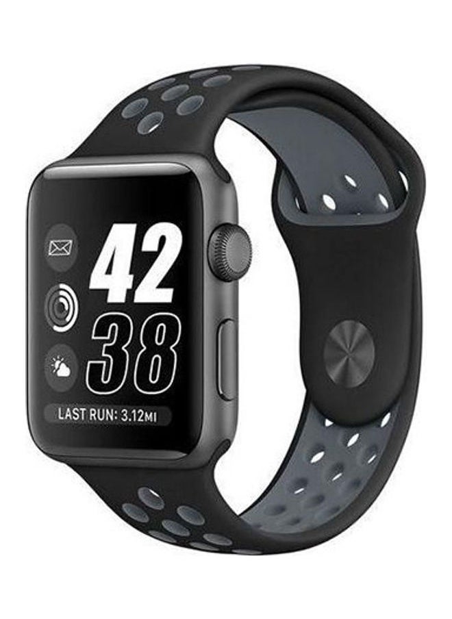 Sport Silicone Breathable Hole Replacement Strap For Apple Watch 38Mm Black / Grey