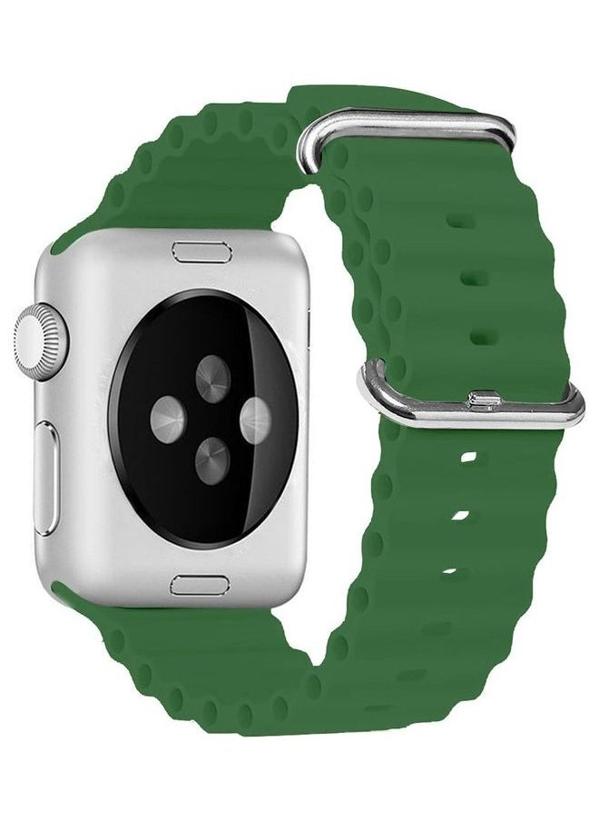 2Pack for Apple Watch Ocean Band 49mm 45mm 44mm 42mm Soft Silicone Loop Strap for iWatch Series Ultra/8/7/SE/6/5/4/3/2/1 Yellow/Green