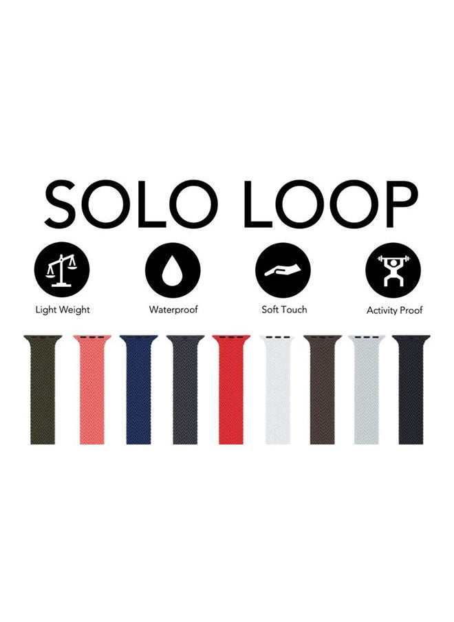 Braided Silicone Solo Loop Replacement Band For Apple Watch Blue
