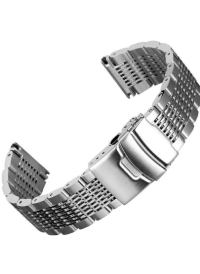 Stainless Steel Solid Buckle 5 Beads Strap Suitable For Samsung/huawei/seiko Master 8/20/22/24mm