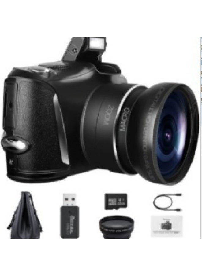 English Product Digital Camera, 4K 48MP Full HD Point And Shooting Camera With 3-inch R6S-Body Color:Black