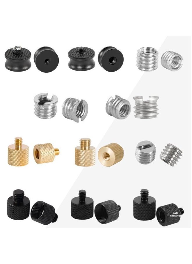 Camera Adapter Screw 5/8 Female 1/4 To 3/8 Conversion Projector Tripod Pan/tilt Quick-fitting Board Photography Accessories-Body Color:LS099
