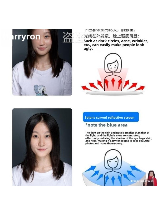 Photo Portrait Photography U-shaped Background Plate Arc Reflective Screen Soft Light Curved Light Plate Live Supplement Certificate Reflector-Body Color:White