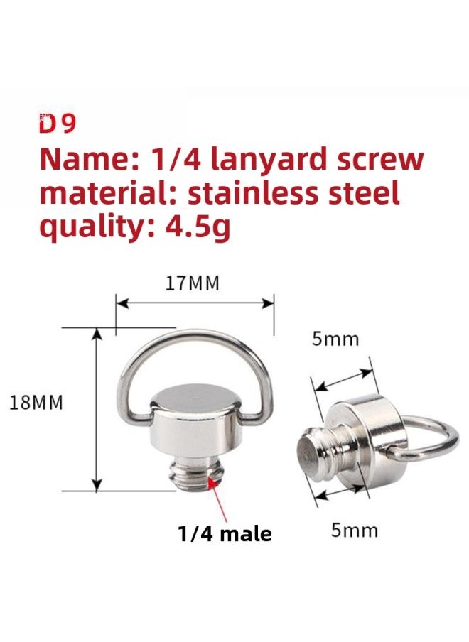 SLR Camera Lanyard Metal Screw 1/4 Fixed Shoulder Strap Micro Single Quick Release Wrist Strap Connection Anti-loss Rope-Body Color:D9 1