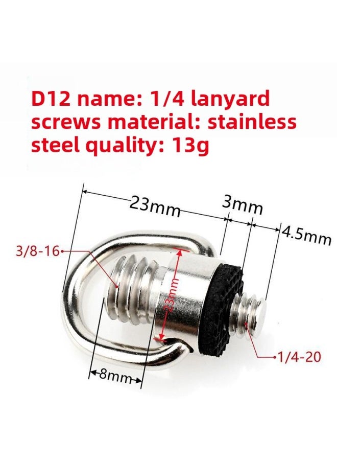 SLR Camera Lanyard Metal Screw 1/4 Fixed Shoulder Strap Micro Single Quick Release Wrist Strap Connection Anti-loss Rope-Body Color:D9 1