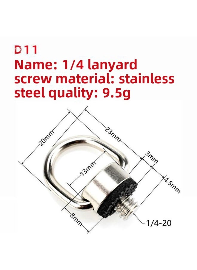 SLR Camera Lanyard Metal Screw 1/4 Fixed Shoulder Strap Micro Single Quick Release Wrist Strap Connection Anti-loss Rope-Body Color:D9 1