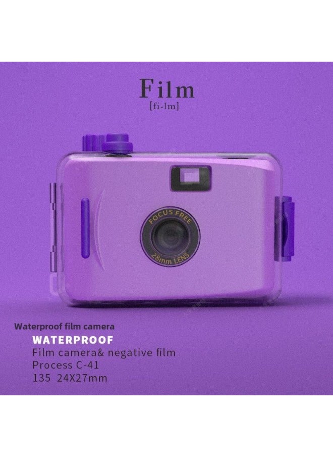 Retro Fool Film Camera Non-Pole Film Machine Fool Machine Campus Camera Student Birthday Gift Female-Body Color:Package 3-purple Camera