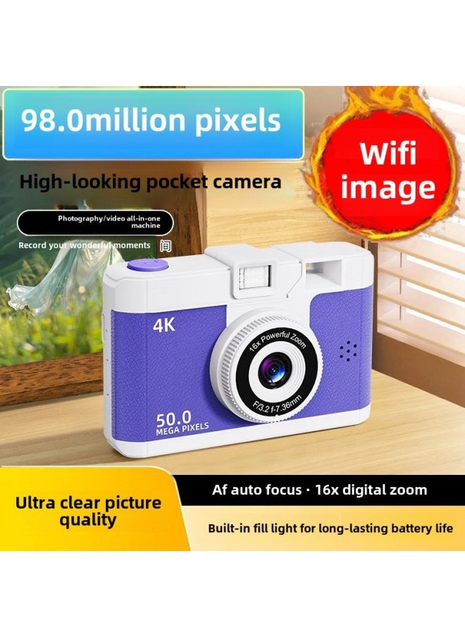 2024 HD Dual Camera Wifi Digital Camera Beginner Student Party Camera Digital Travel Card Camera-Body Color:Black/store Manager Recommendation  64g