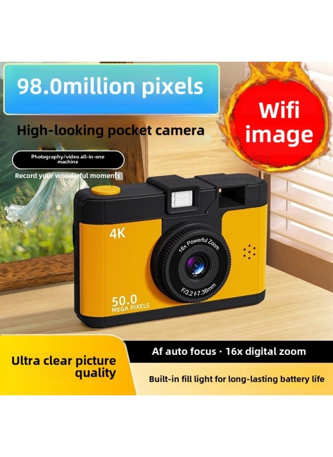 2024 HD Dual Camera Wifi Digital Camera Beginner Student Party Camera Digital Travel Card Camera-Body Color:Black/store Manager Recommendation  64g