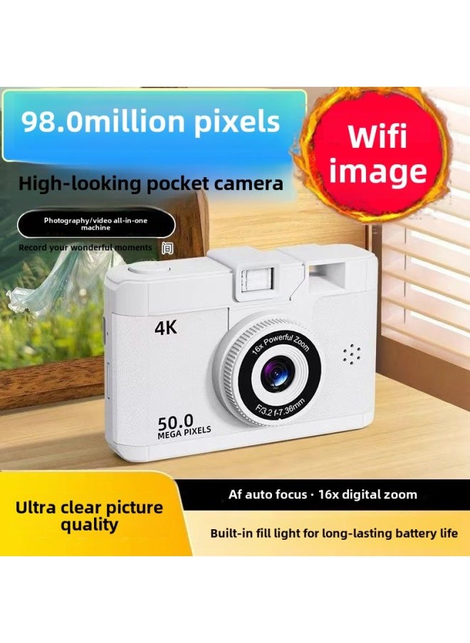 2024 HD Dual Camera Wifi Digital Camera Beginner Student Party Camera Digital Travel Card Camera-Body Color:Black/store Manager Recommendation  64g