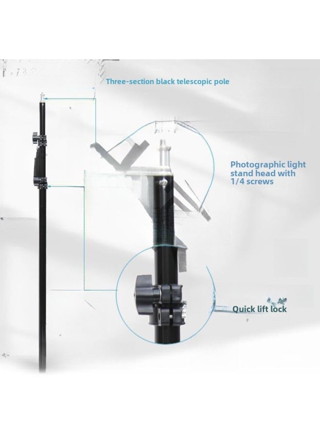 Photography Tripod Center Shaft Heightening Rod Frame Light Stand Extension Rod Section Telescopic Tube Black Horizontal Tube For Photography-Body Color:Black Splash Ink
