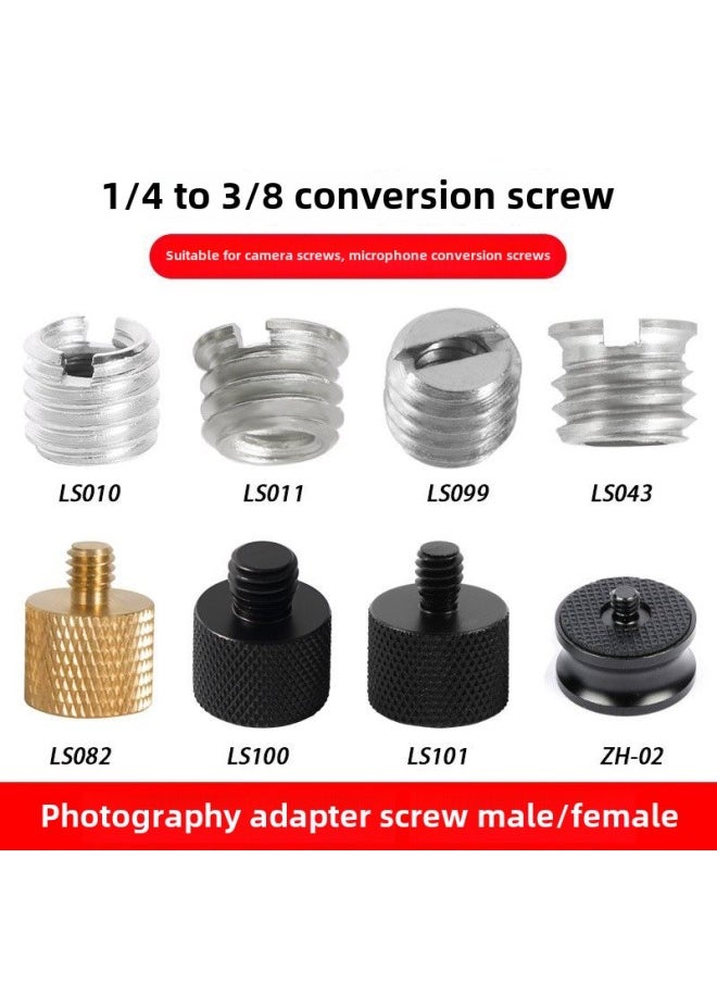 Camera Adapter Screw 5/8 Female 1/4 To 3/8 Conversion Projector Tripod Pan/tilt Quick-fitting Board Photography Accessories-Body Color:LS011