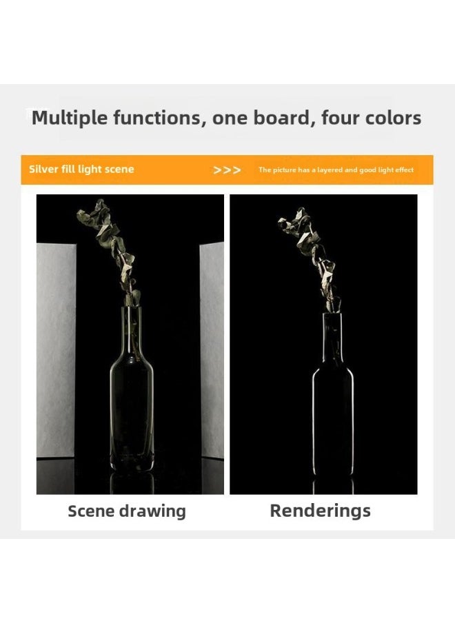 Photographic Reflector Foldable Photographic Light-filling Board Carthboard Portable Soft Light Prop Shading Mini Small Light-filling-Body Color: A4 70% Off Reflective Cardboard (one Side Is All Black)