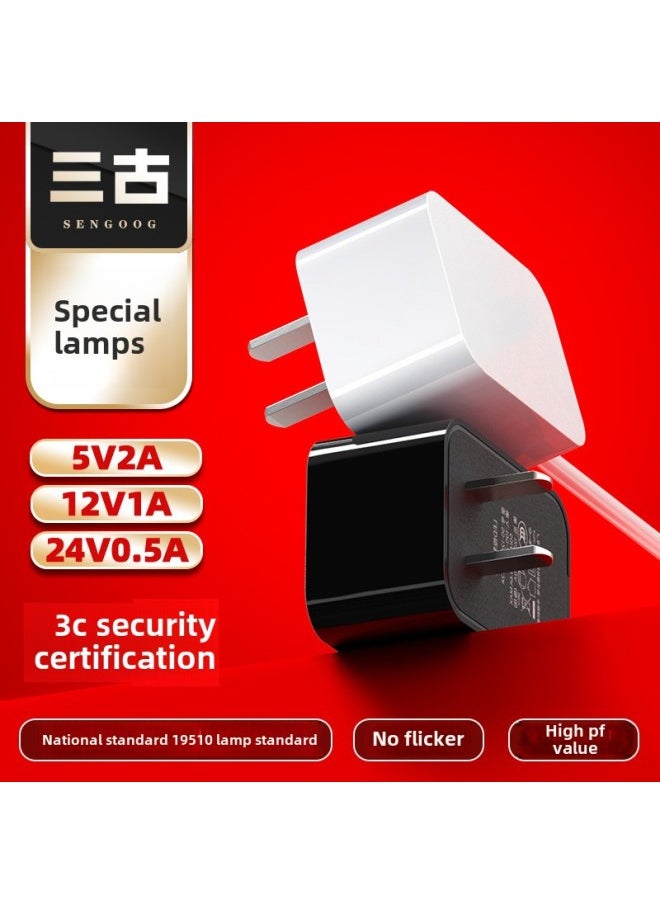 12V1A/5V2A/24V0.5A Power Adapter 19510 Lamps LED Desk Lamp 3C Certification Power Adapter-Color:5v1.98a Lamps Special Medium Standard 3c Certification Black-Specifications:DC Head 5.5*2.1