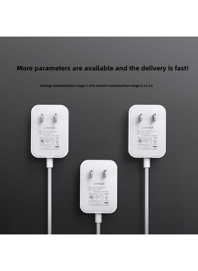 12V1A/5V2A/24V0.5A Power Adapter 19510 Lamps LED Desk Lamp 3C Certification Power Adapter-Color:5v1.98a Lamps Special Medium Standard 3c Certification Black-Specifications:DC Head 5.5*2.1
