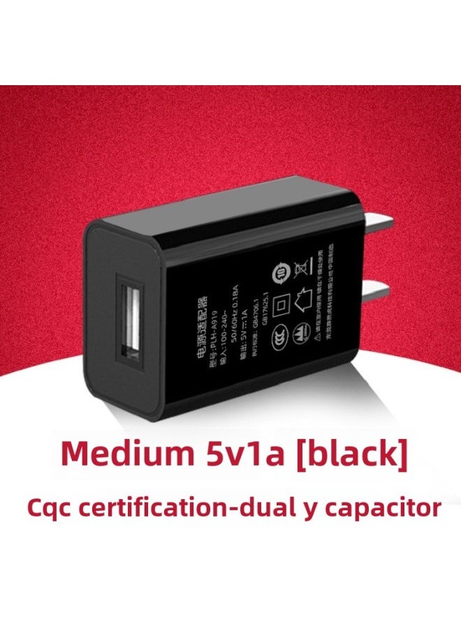 5V1A Charger 3C Certification Led Light Universal USB Power Adapter CQC Certification GB4706 Charging Head-Color:Black  GB4706.1 Standard-double Y Capacitor